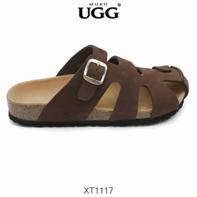 Eva Slides MUBO UGG MEN'S Brown Colour Sandals With Soft Cork Wood Sole Platform slippers XT1117