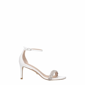 Keens Sandals Stuart Weitzman White Leather Stiletto Heel Sandals