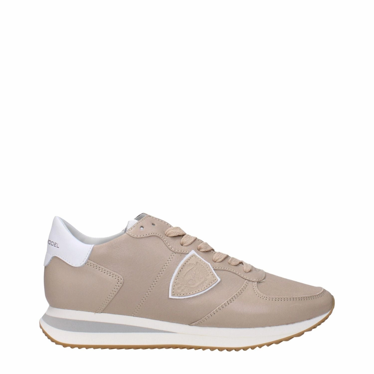 Sp Sneakers Philippe Model Beige Leather Low Top Sneakers