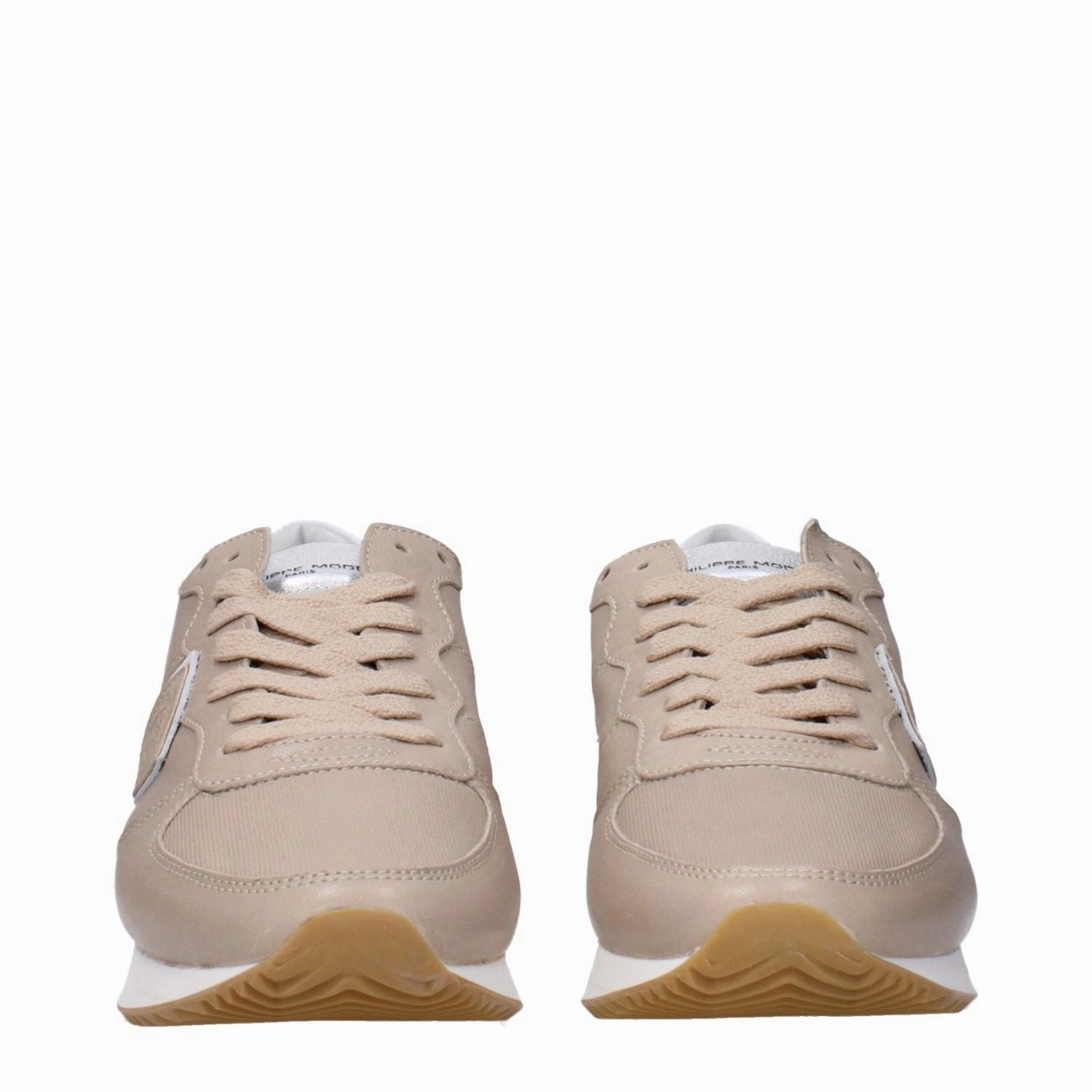 Philippe Model Beige Leather Low Top Sneakers On Cloud Sneakers