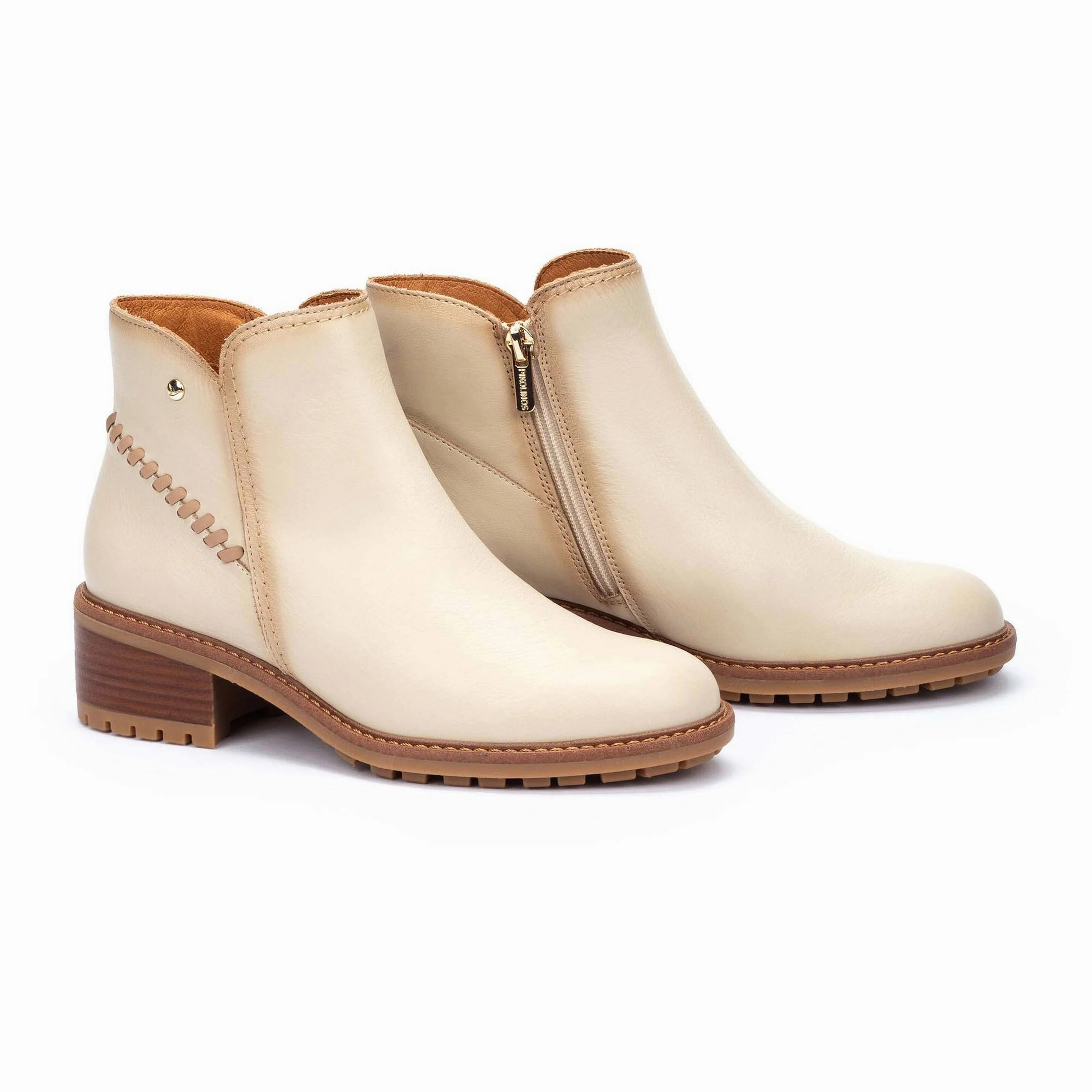 Black Casual Work Shoes Pikolinos Medina Heeled Ankle Boots Women's