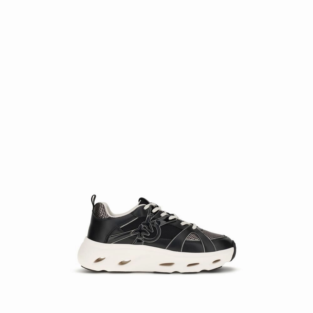 Sneakers Near PINKO Black Calf Leather Bos Taurus Chunky Sneakers