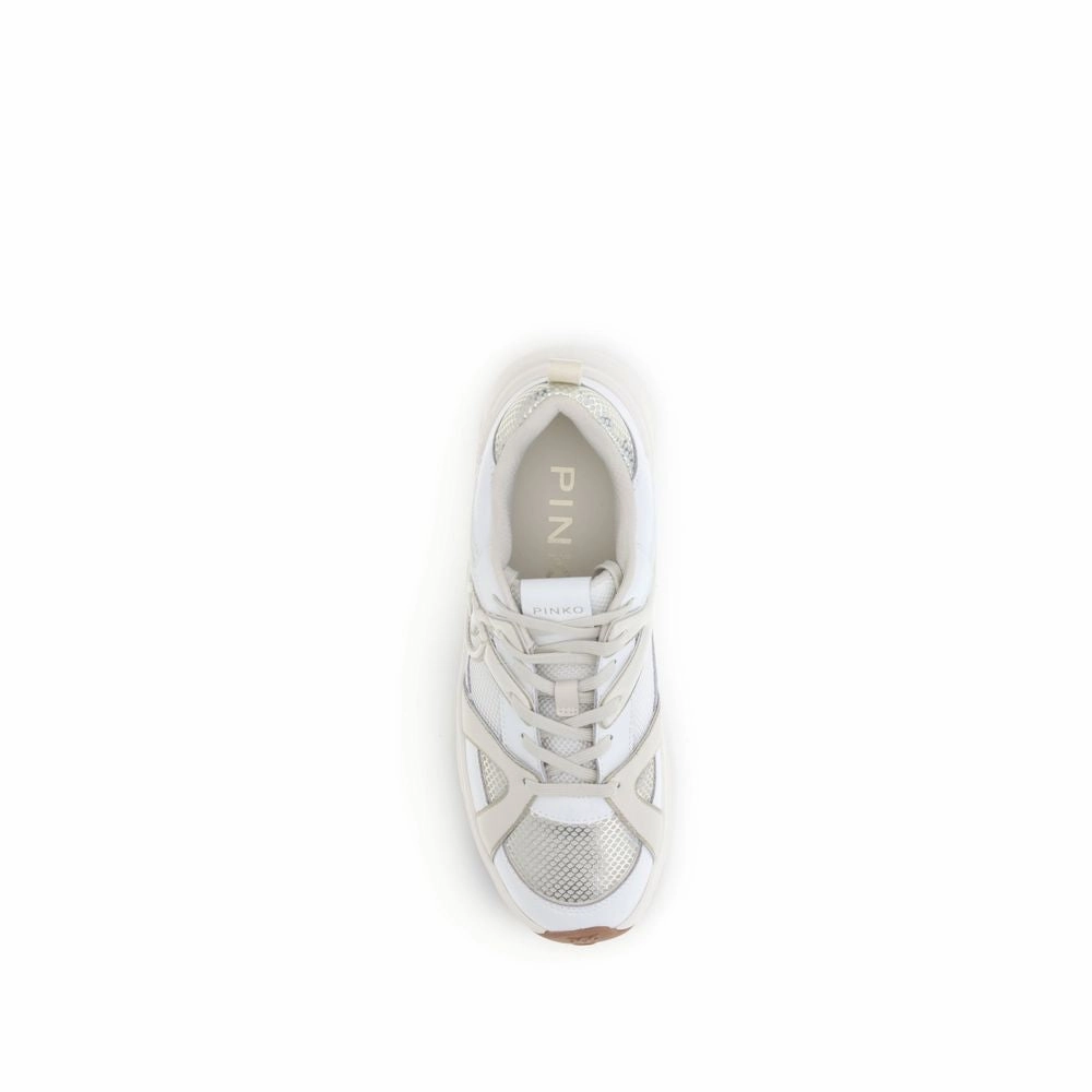 Silent D Seena Sneakers PINKO White Calf Leather Bos Taurus Chunky Sneakers