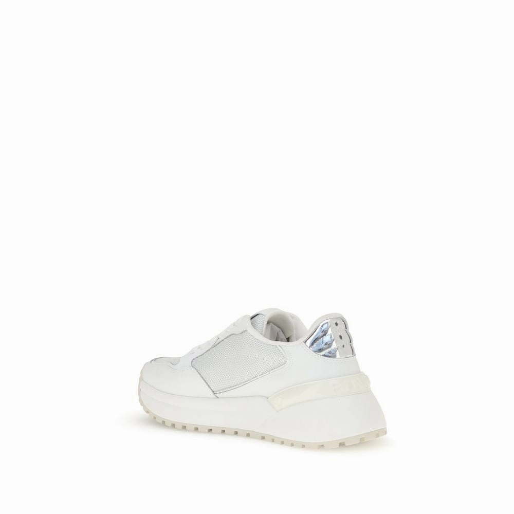 Sneakers Film Review PINKO White Calf Leather Bos Taurus Chunky Sneakers