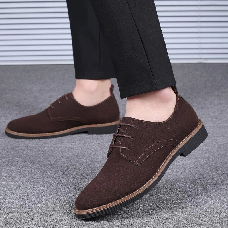 Waterproof Casual Shoe Plus Shoes Men Suede Leather Shoes Solid Color
