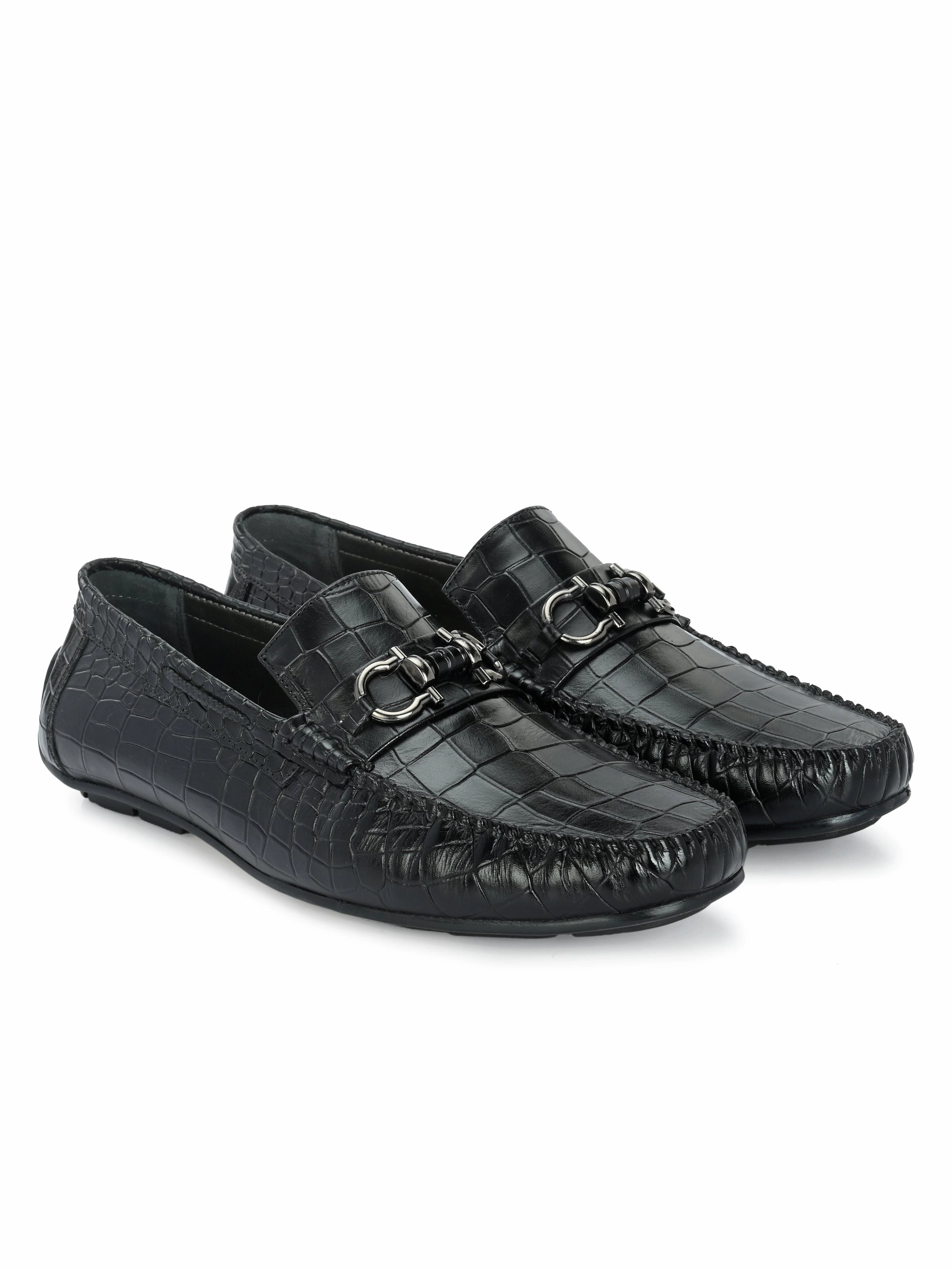 Libson Black Driving Loafers Loafers Def