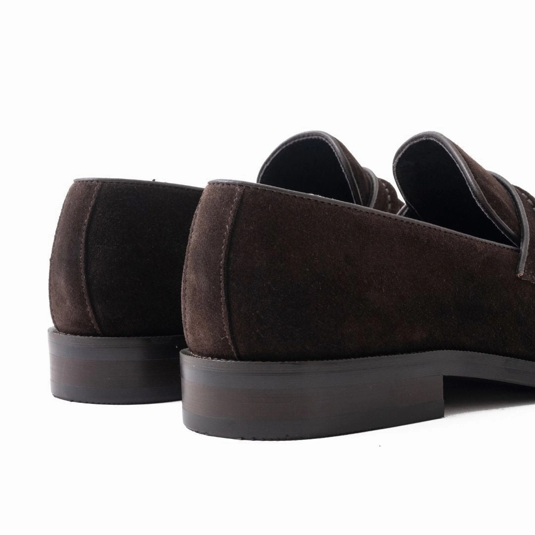 OURTHREE Andrew Suede Leather Loafers Men - BRN Size 14 Loafers