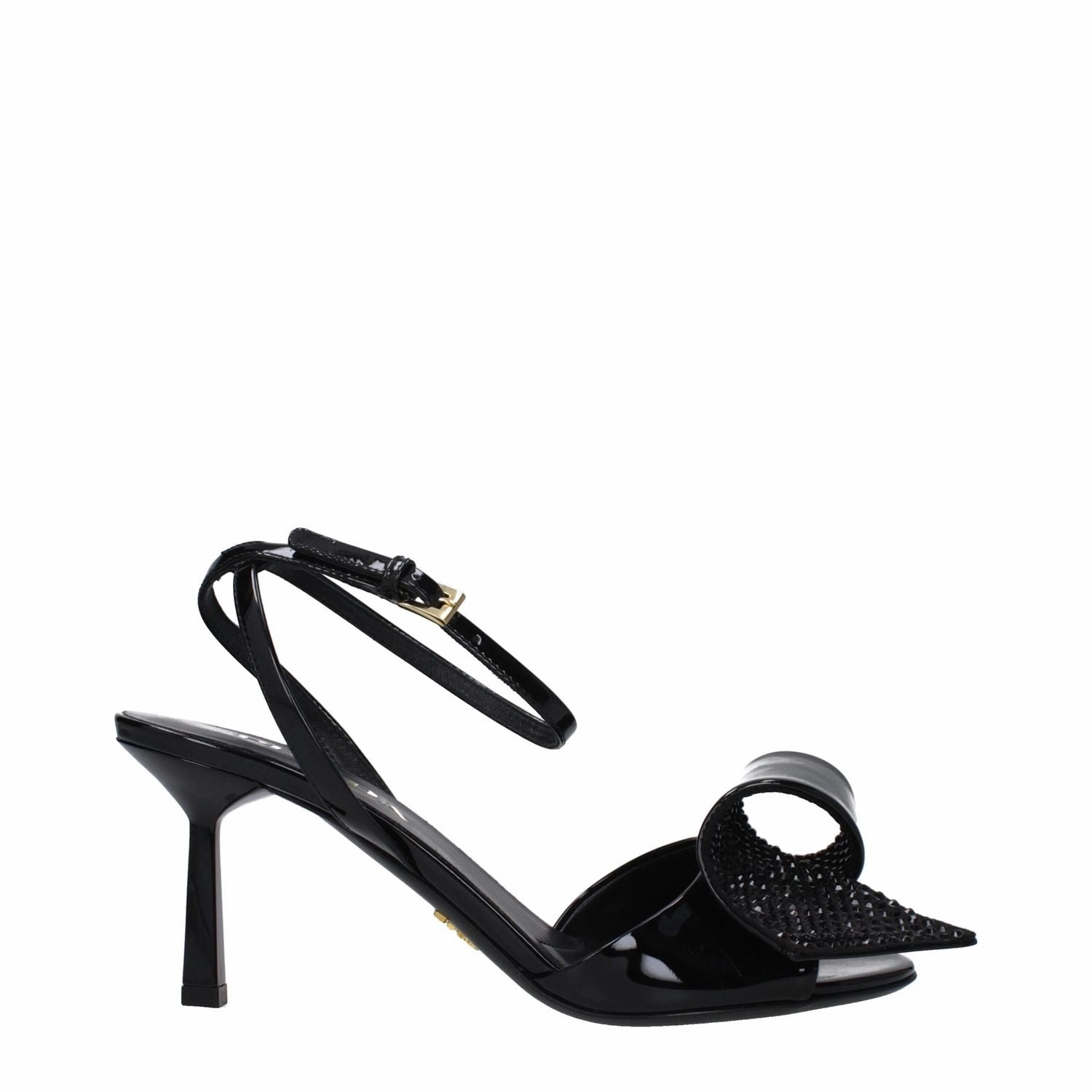 Prada Black Leather Stiletto Heel Sandals Sandals Best Resort