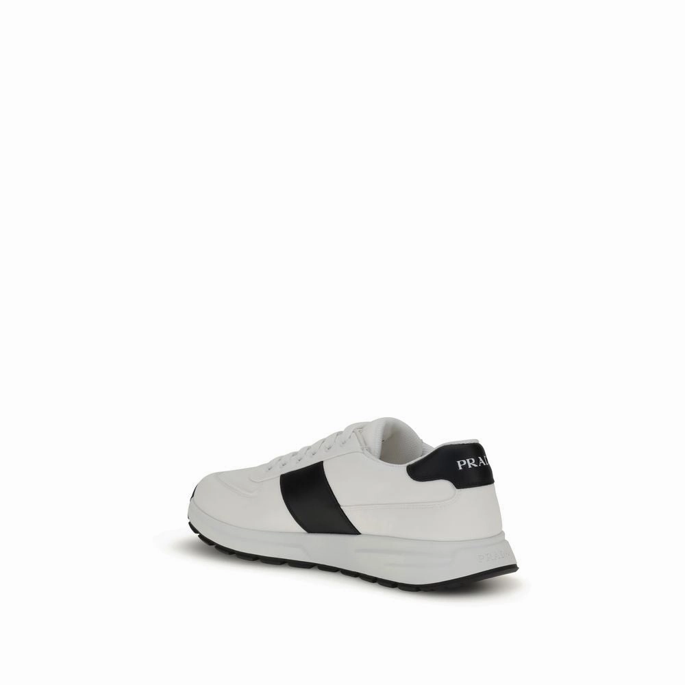 Foot Locker Sneakers Prada White Calf Leather Bos Taurus Low Top Sneakers