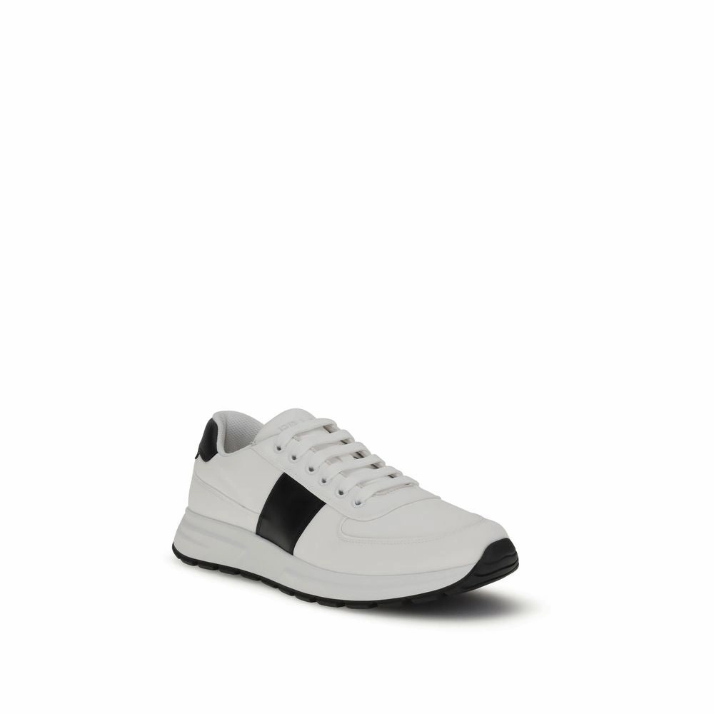 Apb Sneakers Prada White Calf Leather Bos Taurus Low Top Sneakers
