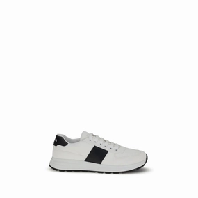 Prada White Calf Leather Bos Taurus Low Top Sneakers Best Platform Sneakers