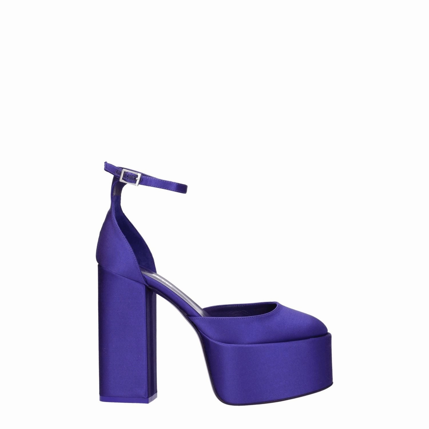 Antigua Pictures Paris Texas Purple Satin Platform Sandals