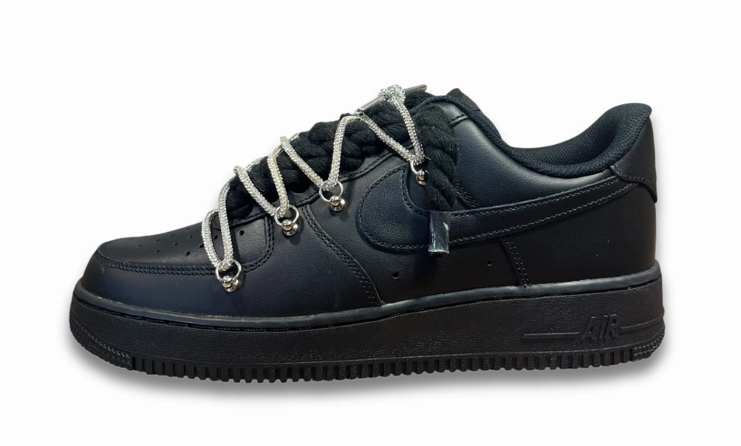 Nike Air Force 1 Black Double Rope Laces Black/Silver Asics Gel-nimbus 21 Running Shoe