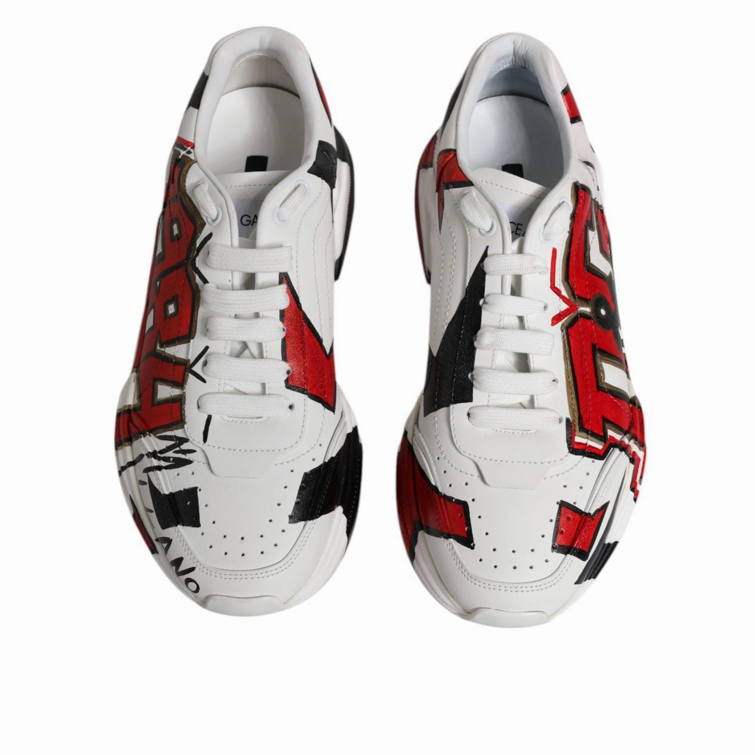Dolce & Gabbana White Daymaster Hand Painted Sneakers Shoes Sneakers Size 17