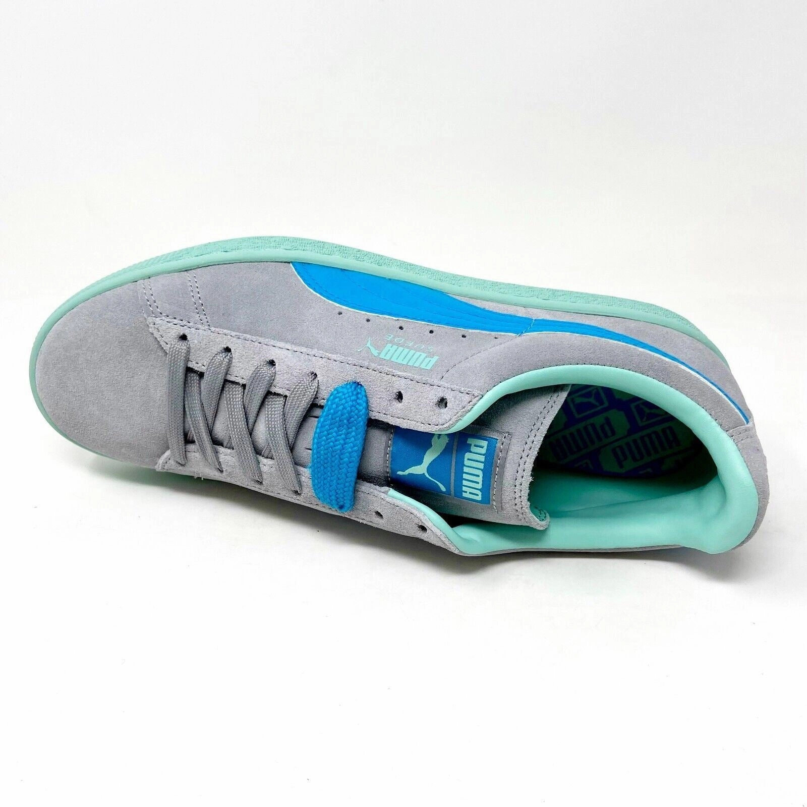 Puma Suede Classic   LFS Limestone Atomic Blue Holiday Mens Sneakers 356328 13 Asics Pronation Control Shoes