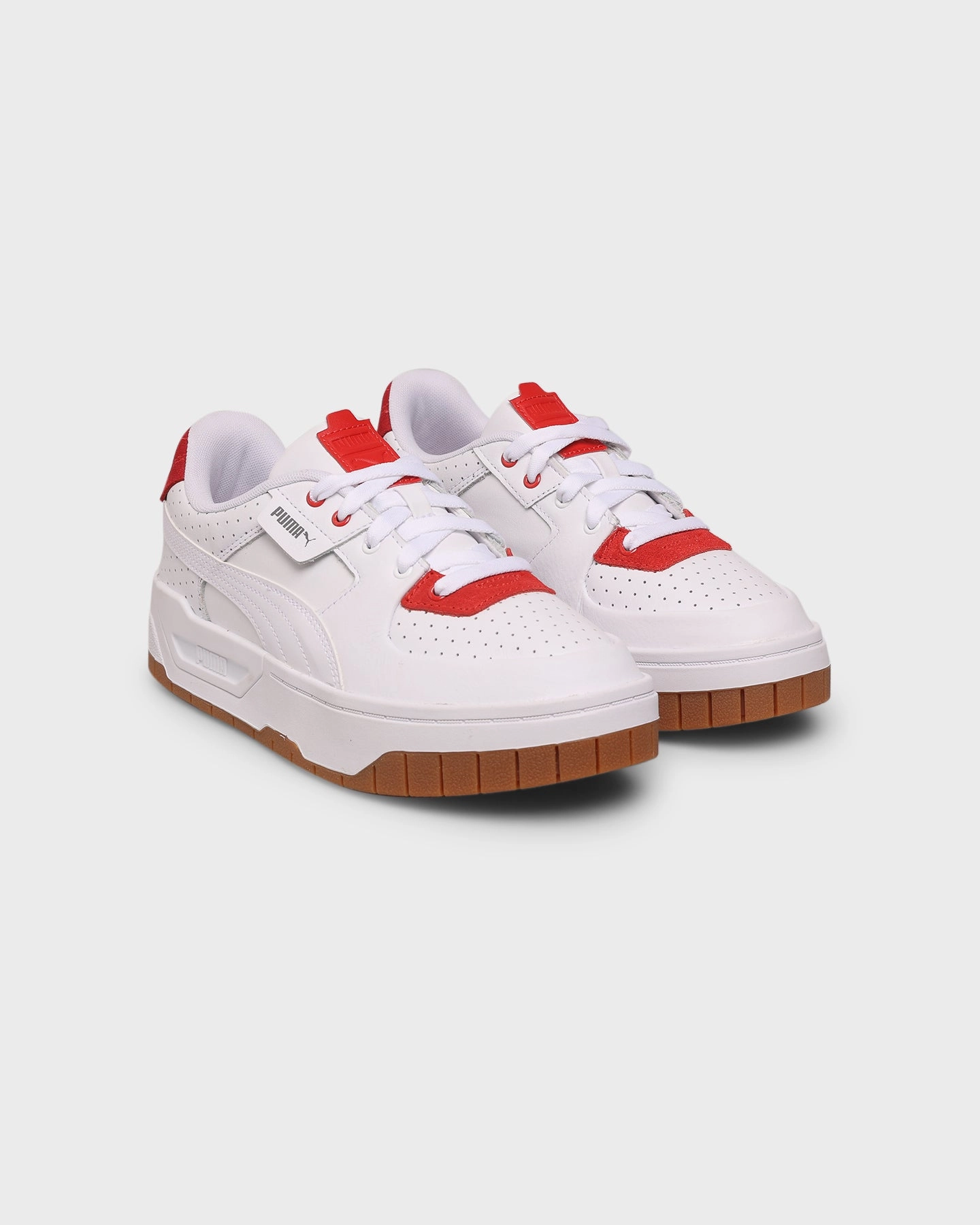 PUMA Women's Cali Dream Heritage Puma White-Gum-High Risk Red Asics Weightlifting Shoes Heel Height