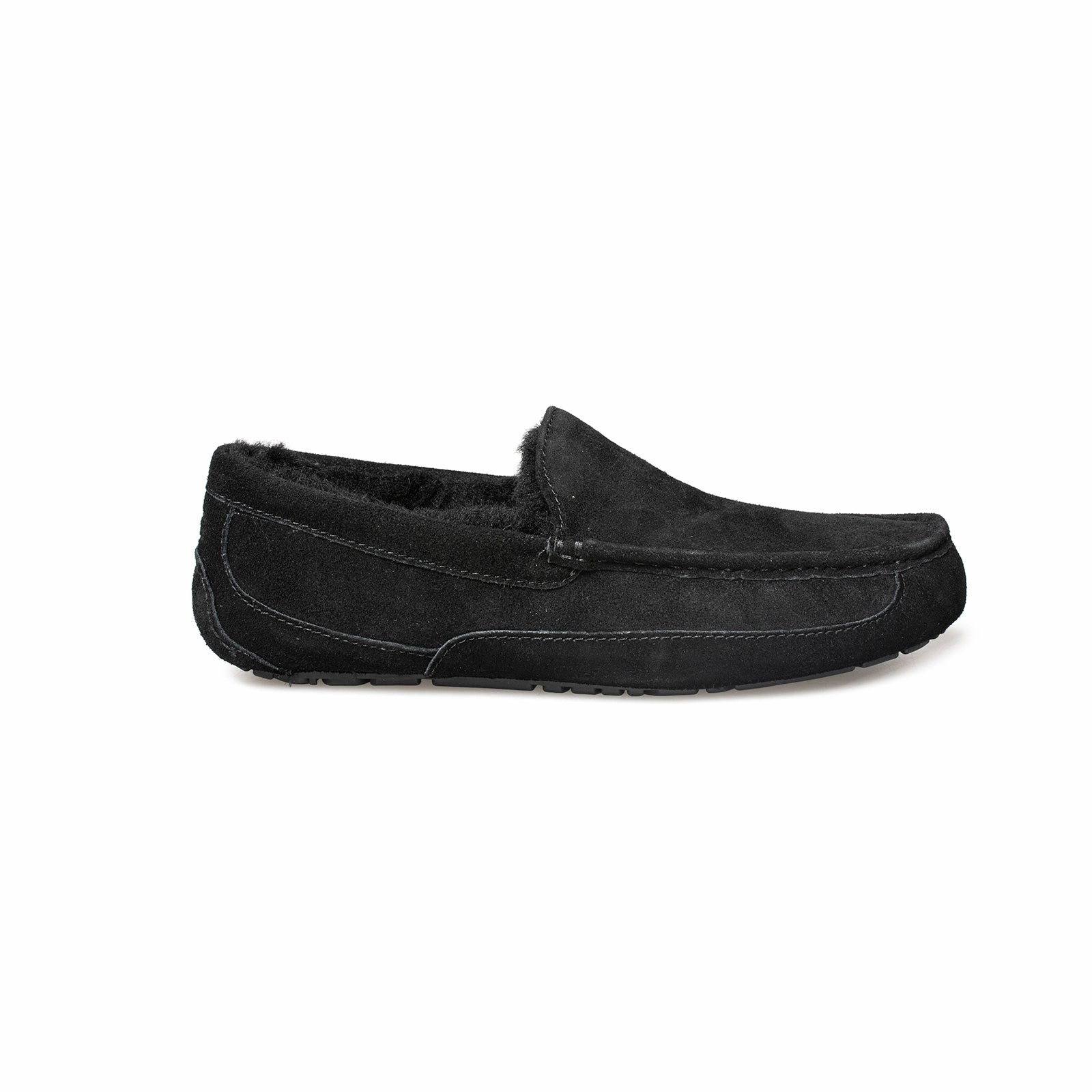 Pajama Slippers UGG Ascot Oiled Suede Black Slippers - Men's