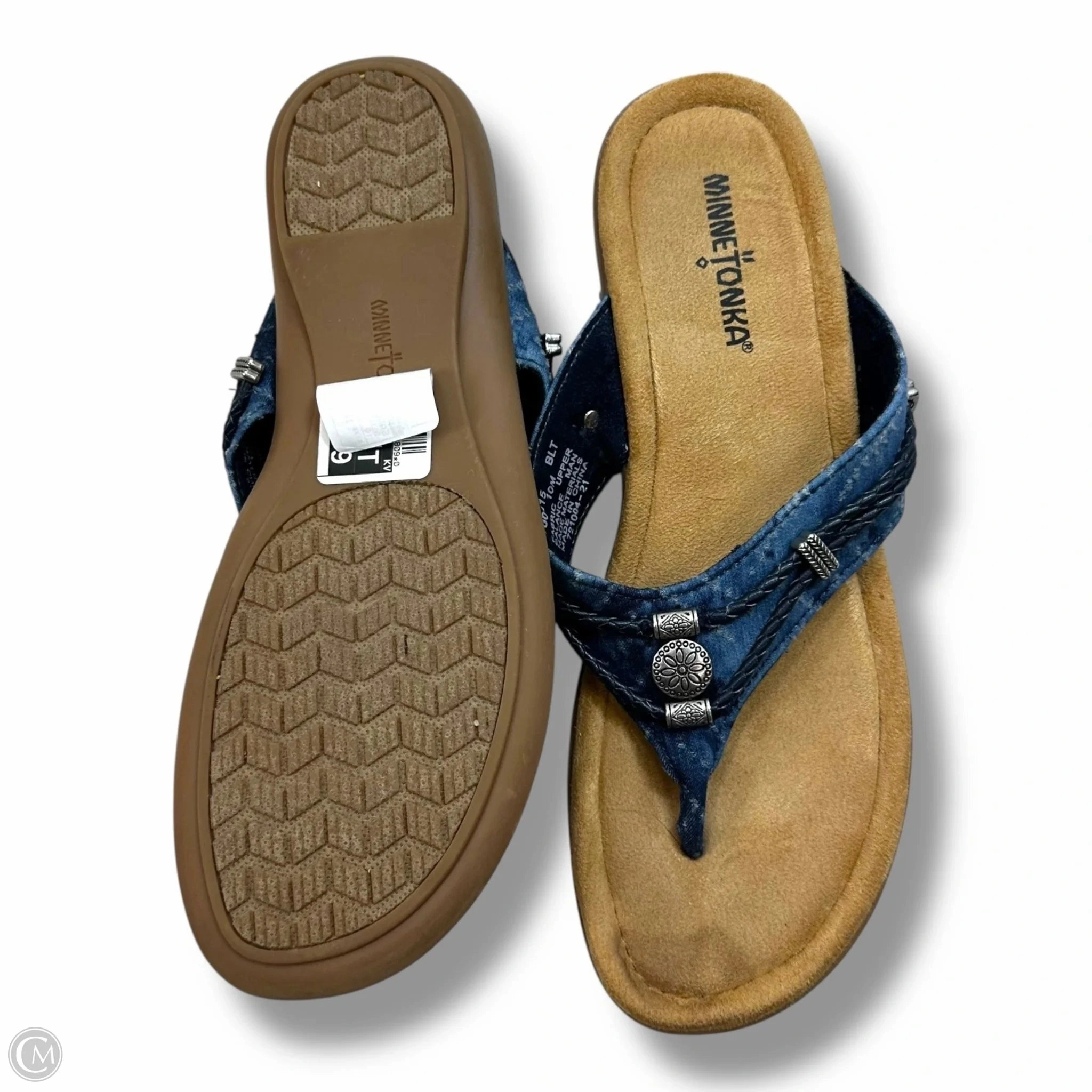 Sandals Flip Flops By Minnetonka In Blue, Size: 10 Inblu Flip Flops