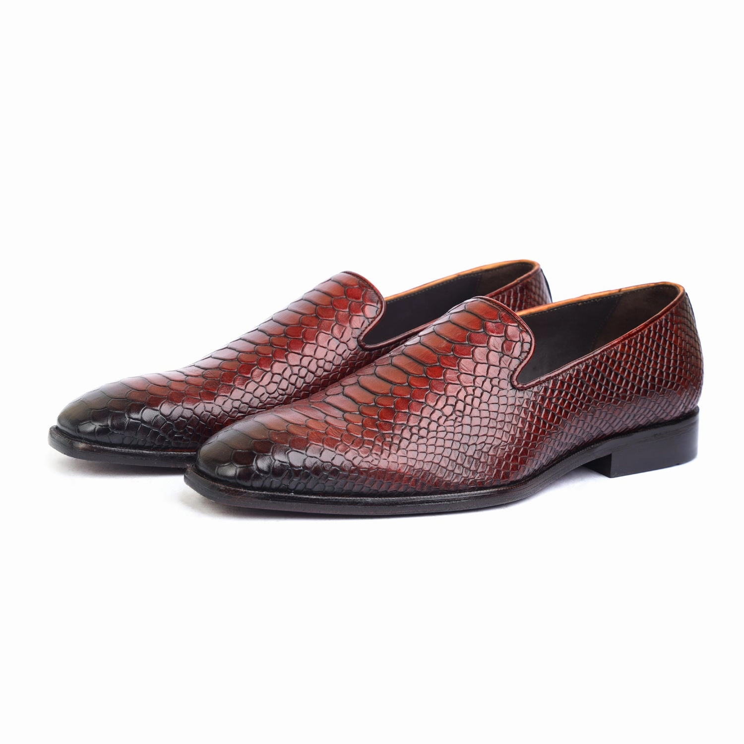 Astaire Loafers Python Embossed Loafers Bordo
