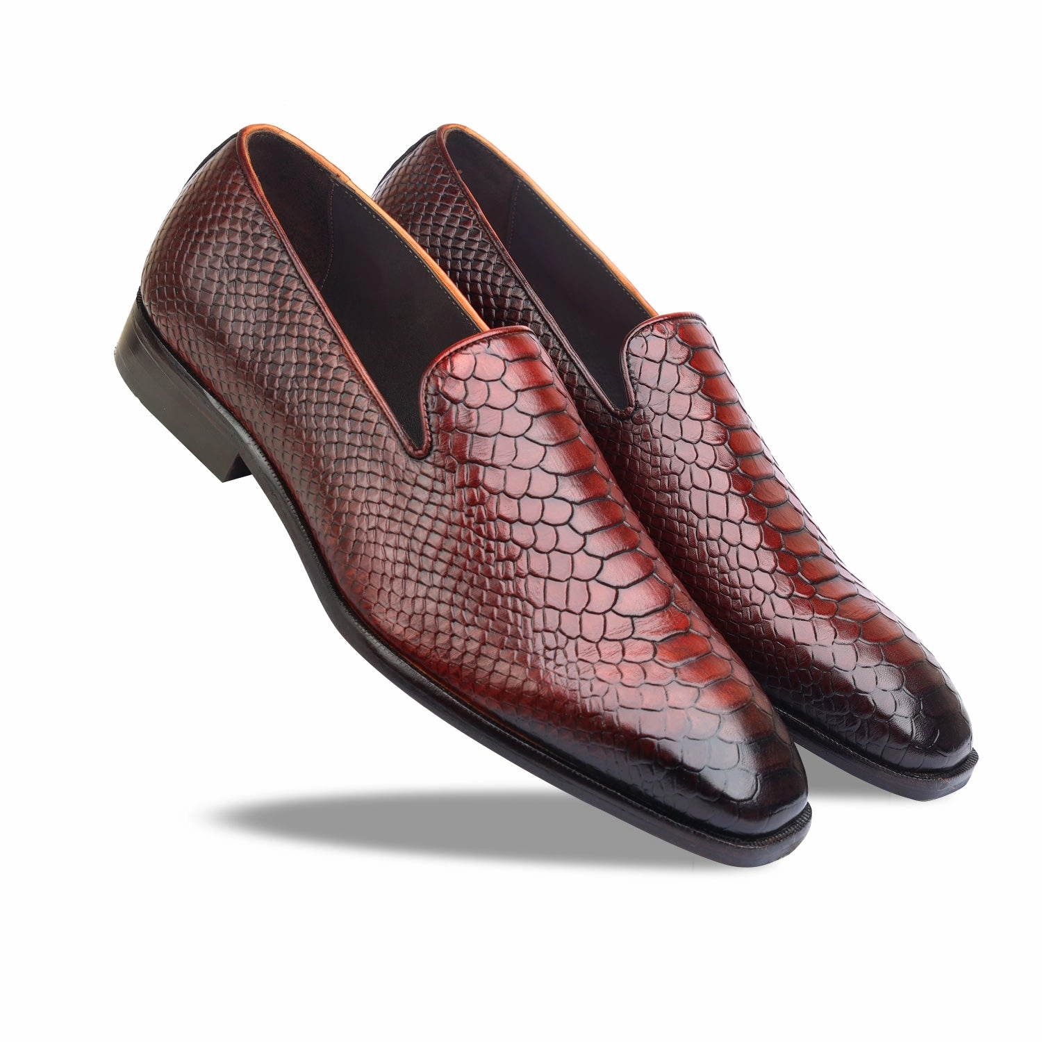Different Types Of Loafers Python Embossed Loafers Bordo