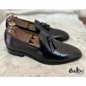 Ysl Leopard Loafers Black Loafers With Tassels