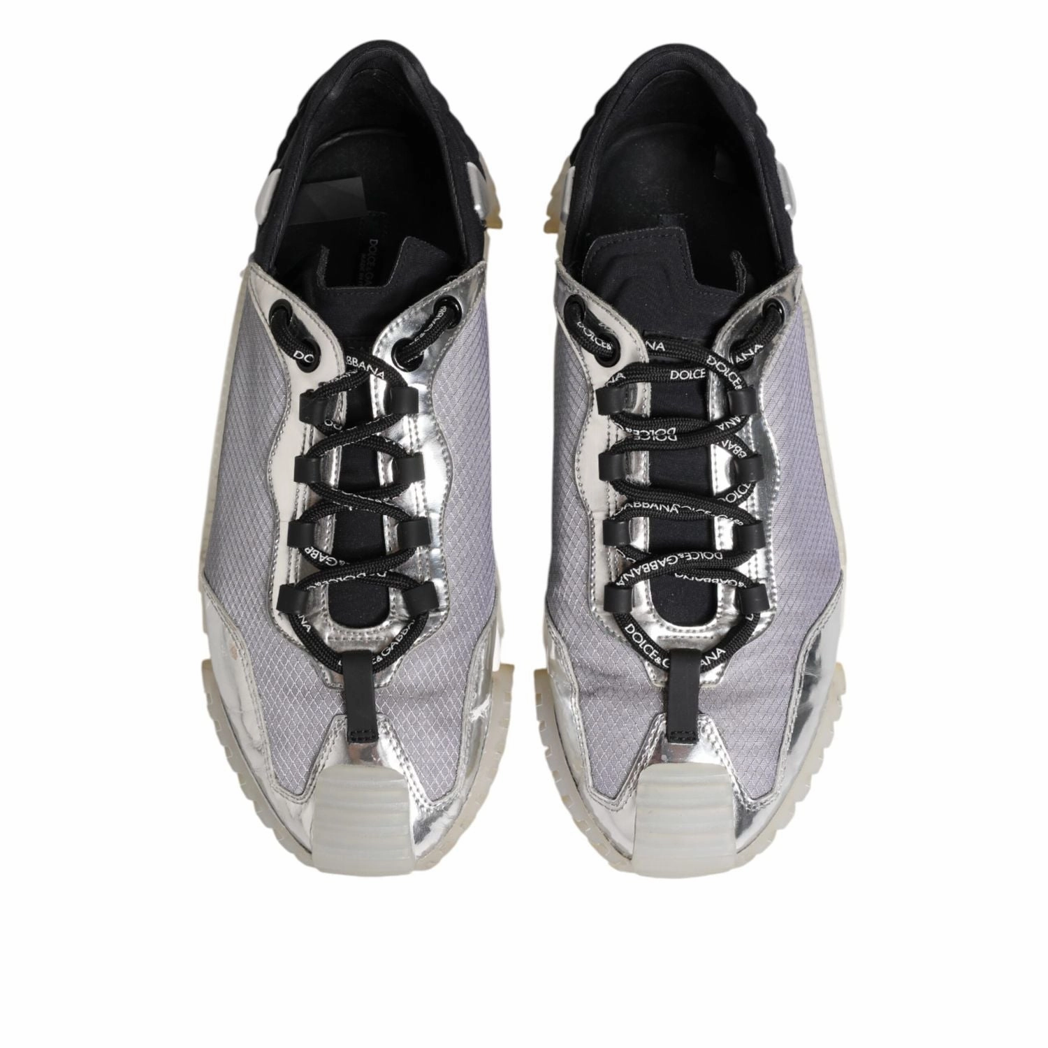 Laceless Sneakers Dolce & Gabbana Black Silver NS1 Men Low Top Sneakers Shoes
