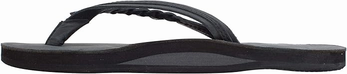 Pvc Free Flip Flops Rainbow Sandals Womens Flirty Braidy Flip Flops Black | Premier Leather Braided Thong Sandals