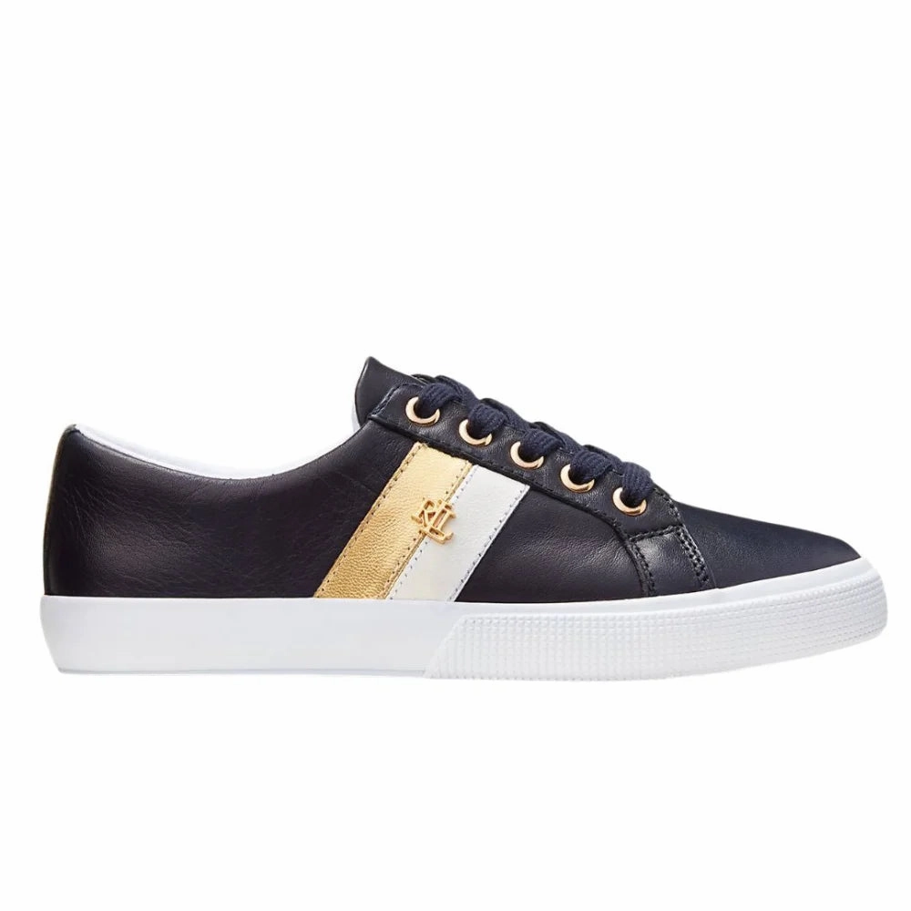 Macy's Sneakers Ralph Lauren Janson II Leather Navy Women