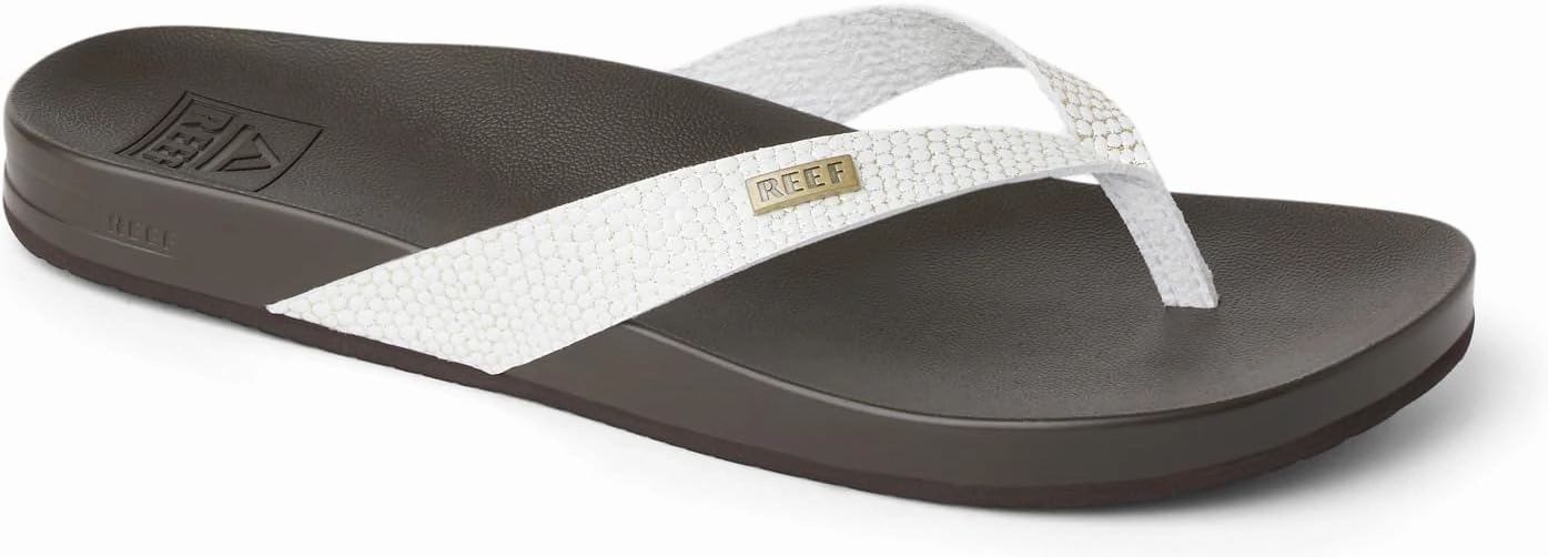 REEF Cushion Court Women's Flip Flop Brown Sassy - Molded Cushion Footbed, Arch Support, Water-Friendly Comfort Sandals Gangster Flip Flops