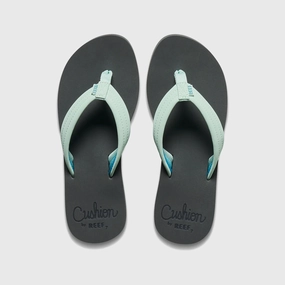 Reef Womens Cushion Breeze Flip Flops - Grey/Mint Flip Flops Women