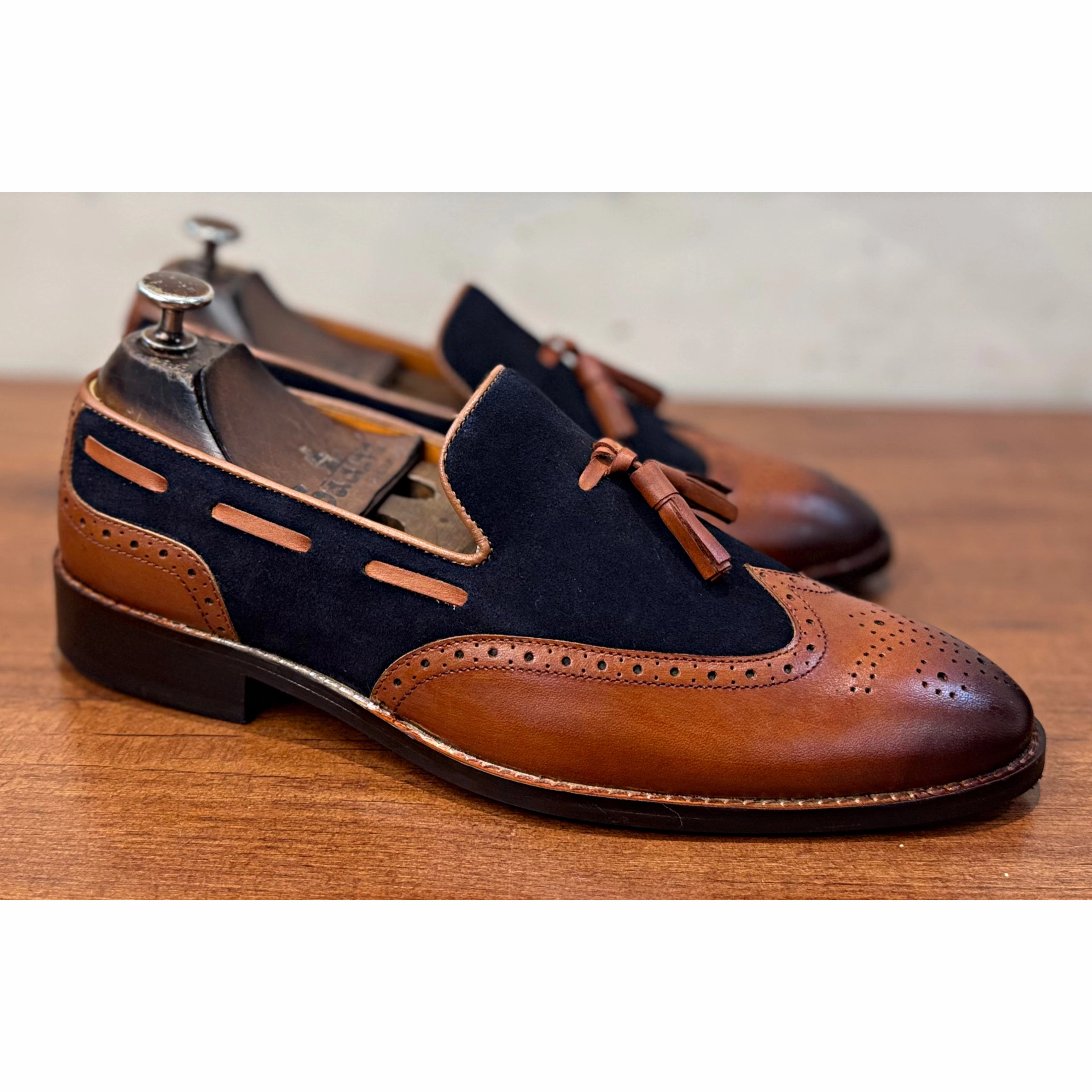 Brouge Combination Loafers - Tan Stubbs Loafers