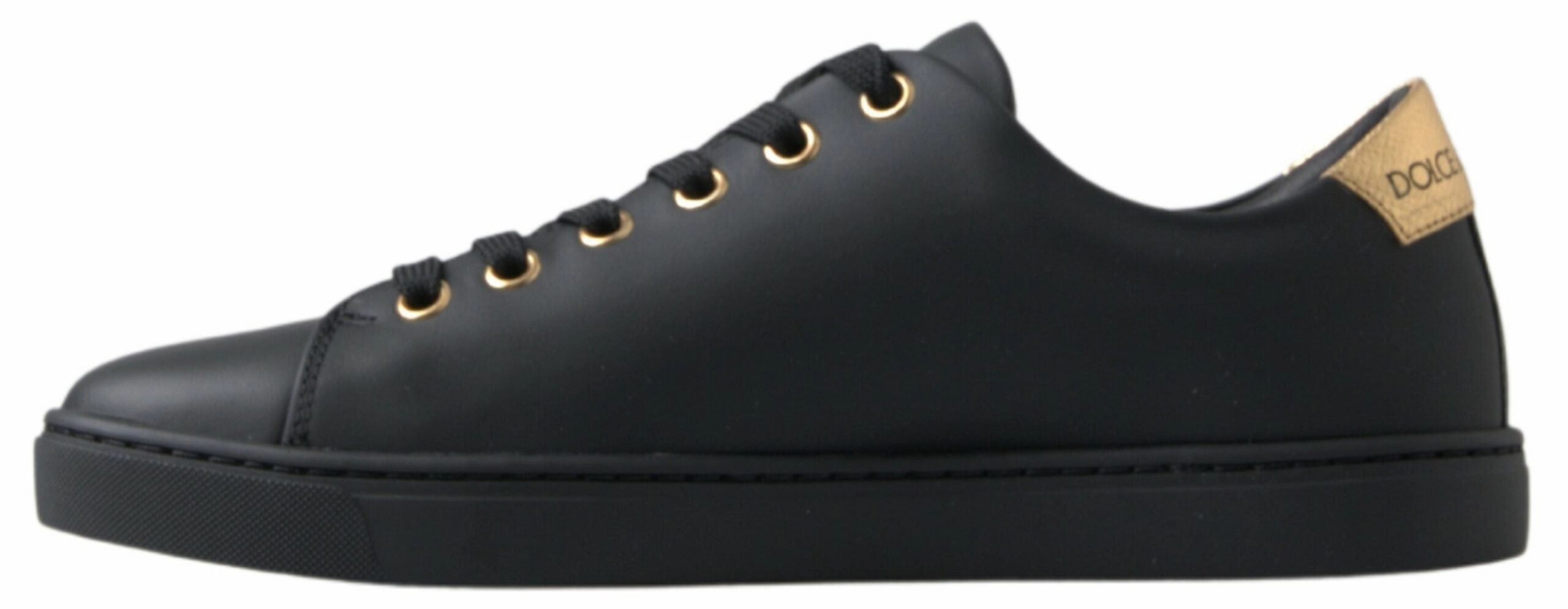 Black Gold Leather Classic Sneakers Shoes Curb Sneakers