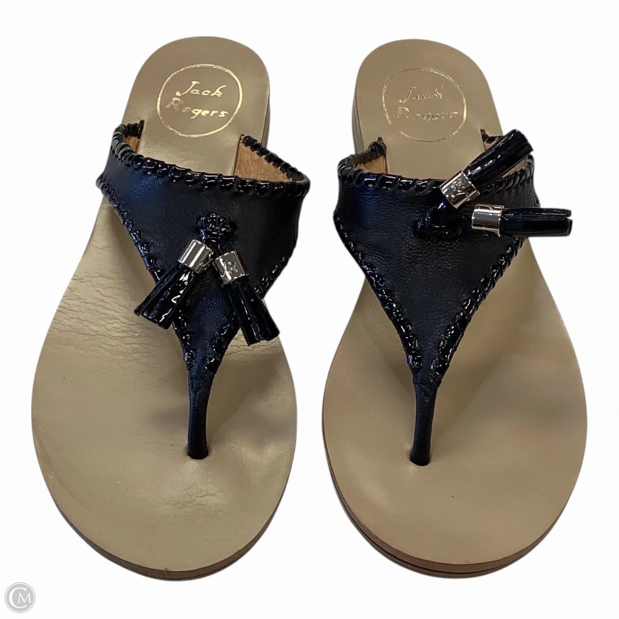Sandals Flip Flops By Jack Rogers In Black, Size: 8 Flip Flops With Arch Support And Back Strap