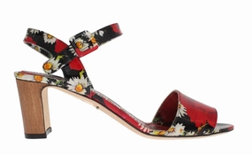 Multicolor Floral Leather Ankle Strap Sandals Sandals Lifestride