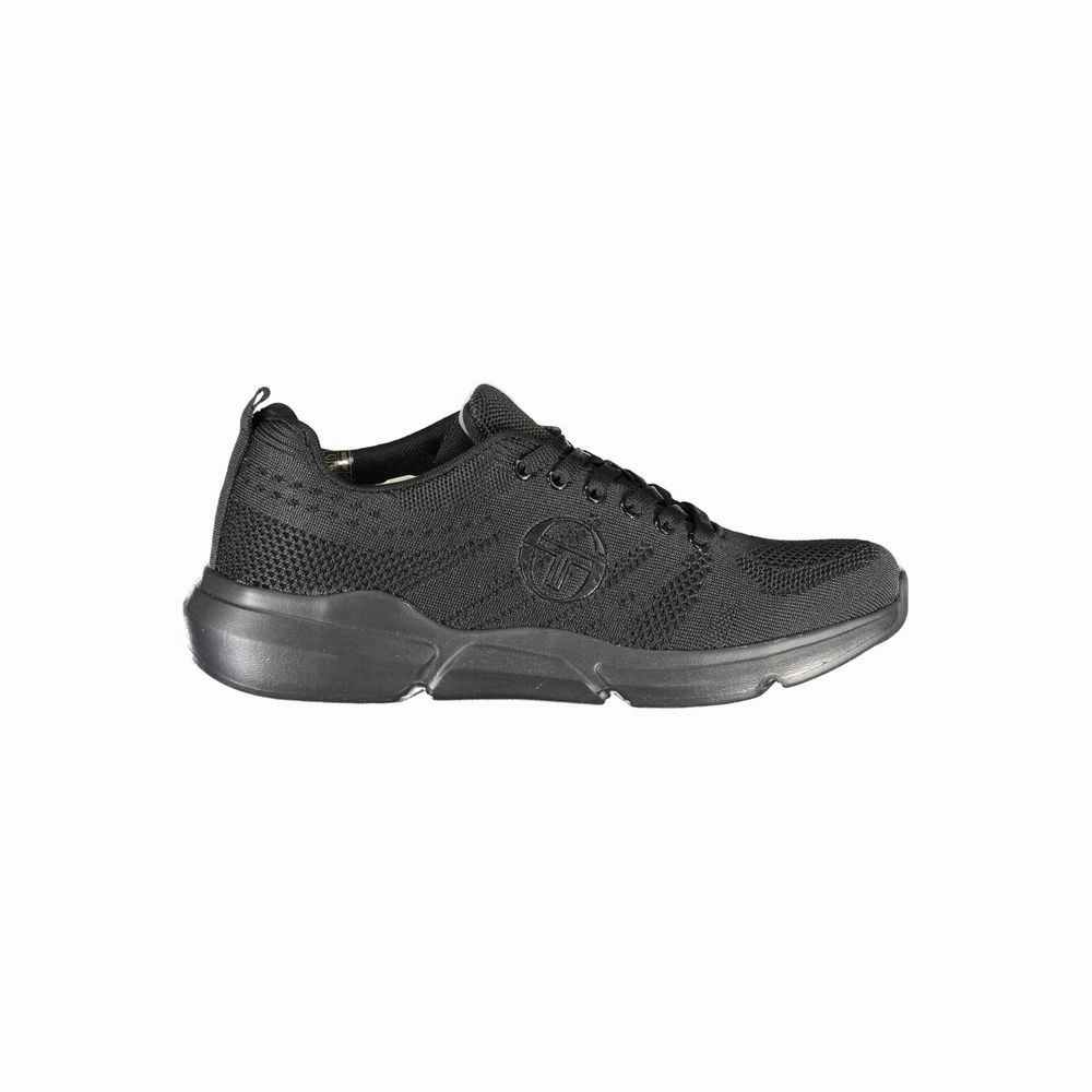 Dress Shoes Casual Oxford Sleek Black Lace-up Sneakers with Contrast Detailing