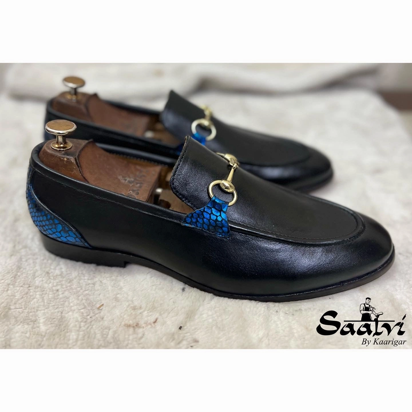 Soho Loafers Horsebit Loafers Blue Foil