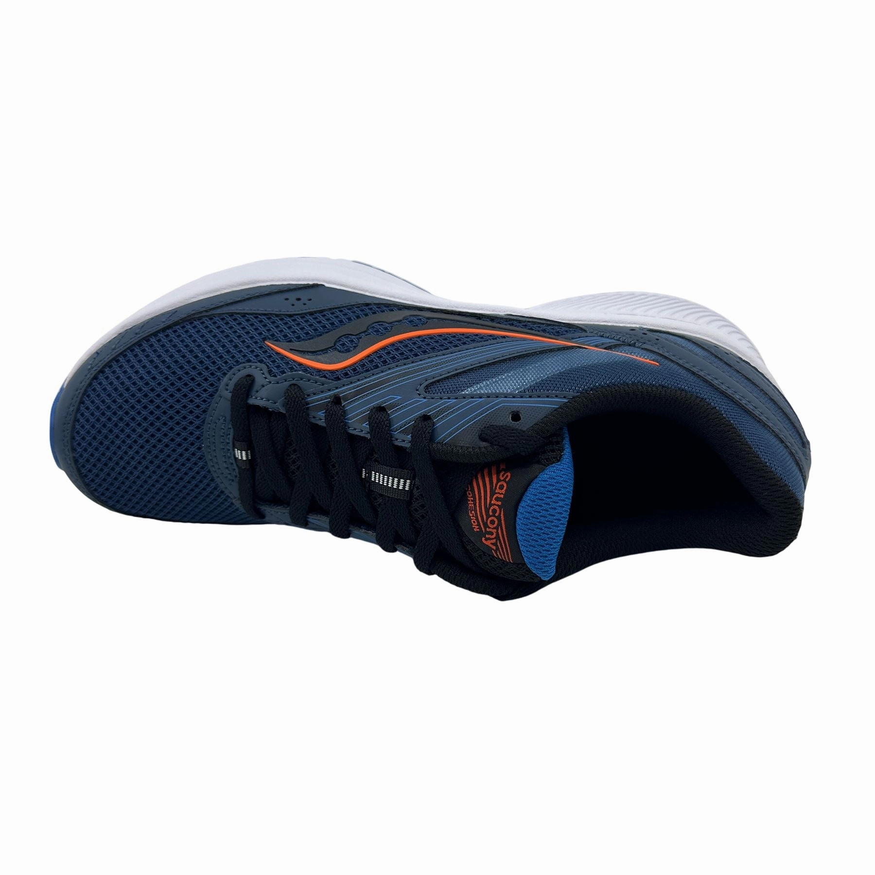 Best Mid Distance Running Shoes Saucony Cohesion 15 Space Blue Fire Mens Athletic Sneaker