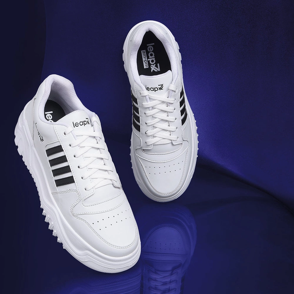 Leap7x Casual White Lacing Sneakers For Men JAXER-1E By Liberty Casual Bridal Shoes