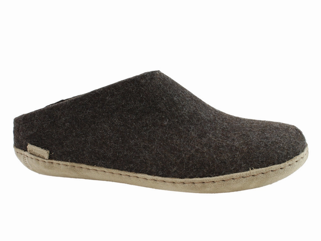 Glerups Slippers Open Heel Chestnut Brown Mama Bear Slippers