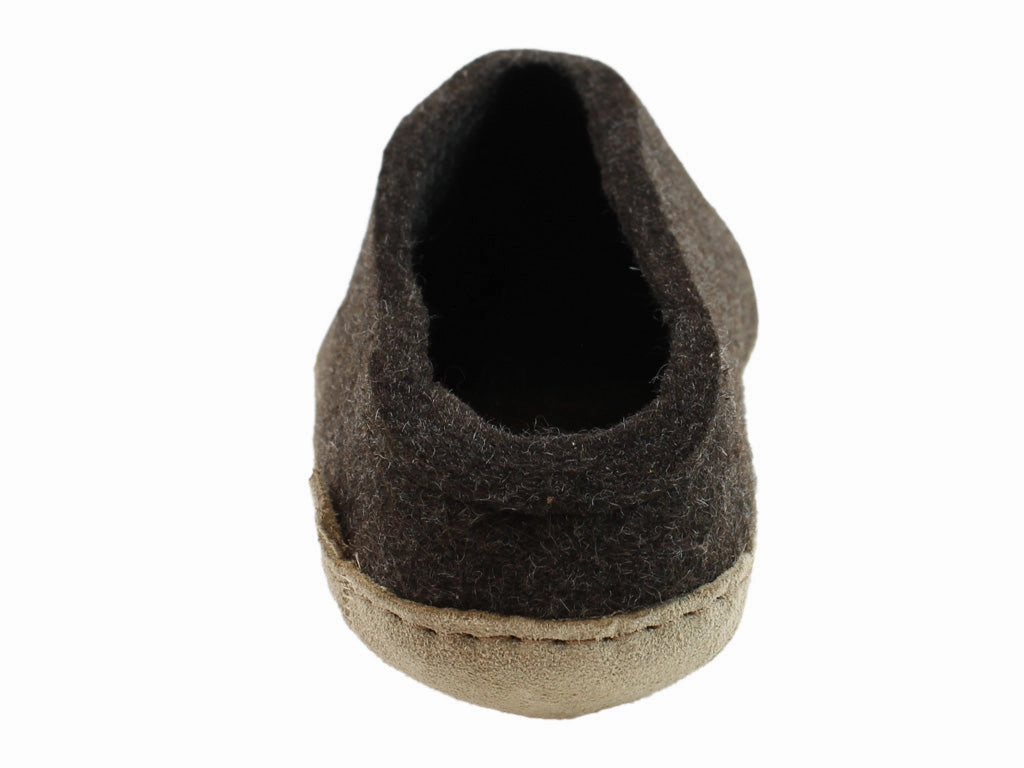 Platform Wedge Slide Sandals Glerups Slippers Open Heel Chestnut Brown