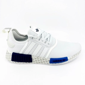Adidas Originals NMD R1 Cloud White Royal Blue Mens Running Sneakers GY7368 Running Shoes High Arches