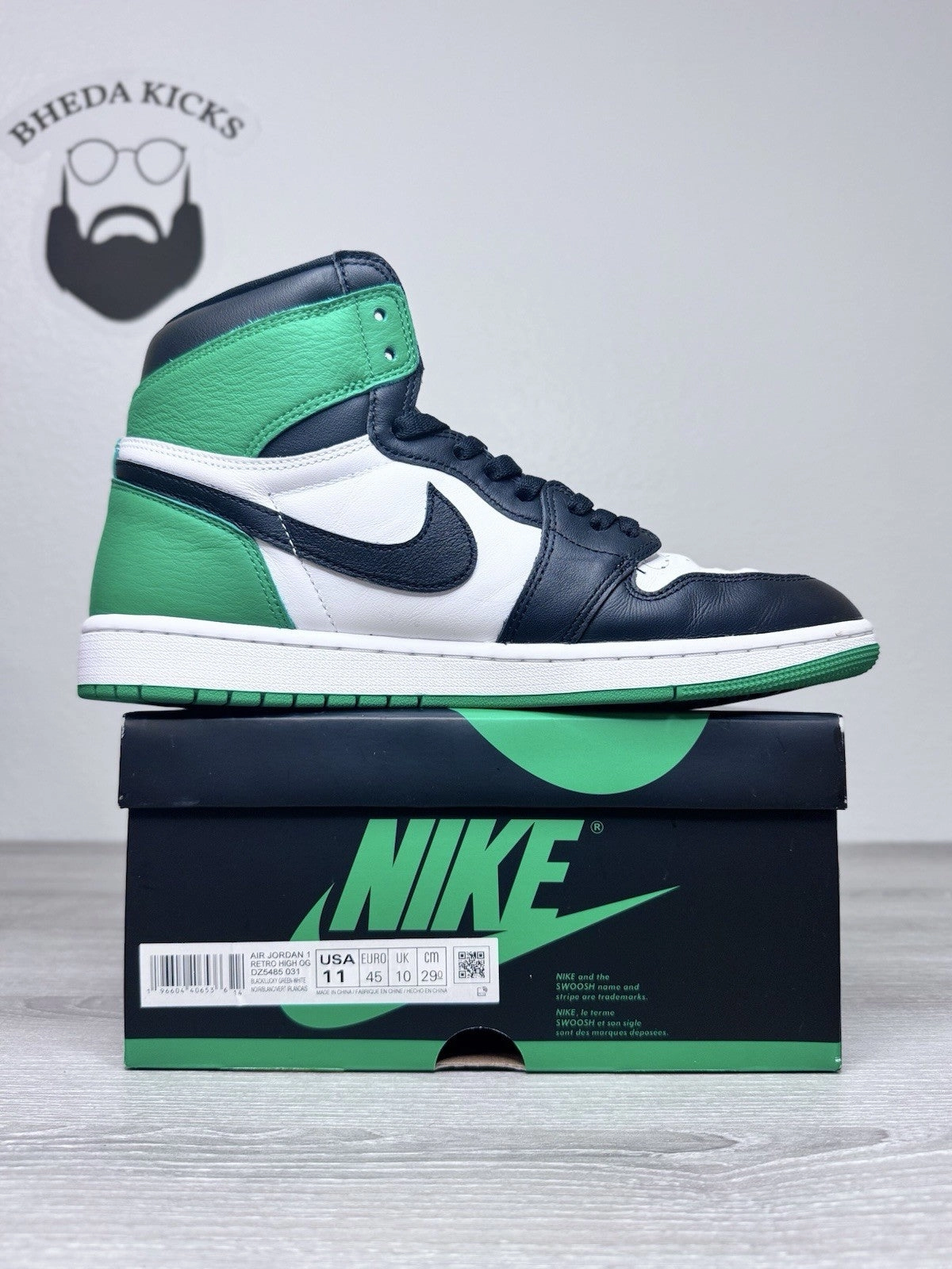 Sears Asics Shoes Size 11 - Nike Air Jordan 1 Retro High Lucky Green DZ5485-031 Preowned Authentic