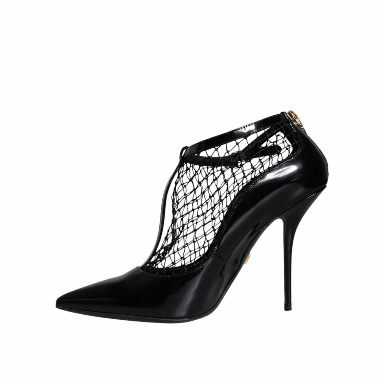Running Shoes For Foot Strike Dolce & Gabbana Black Mesh Patent Leather Heels Pumps Shoes