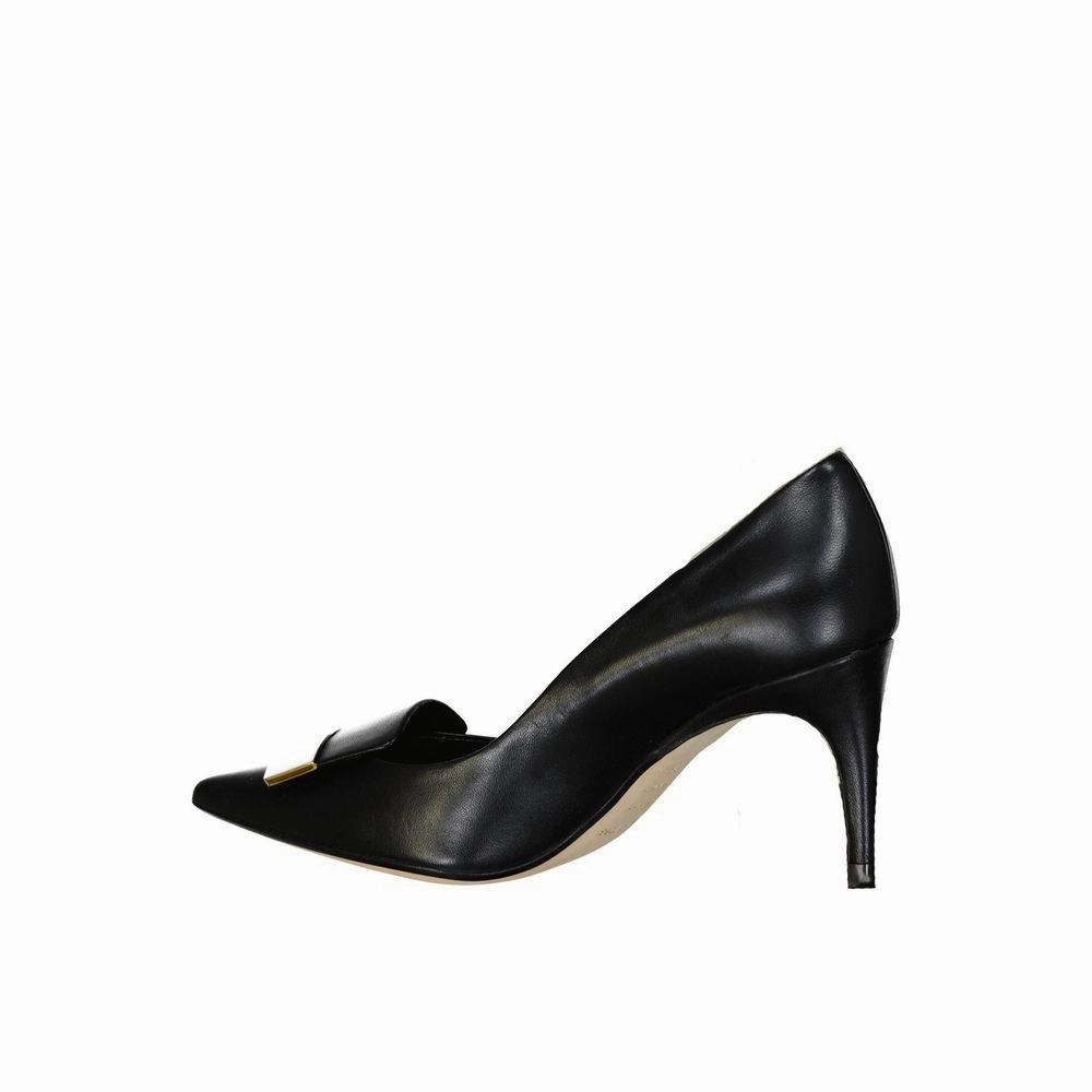 Sergio Rossi Black Calfskin High Heel Pumps Running Shoes Without Laces
