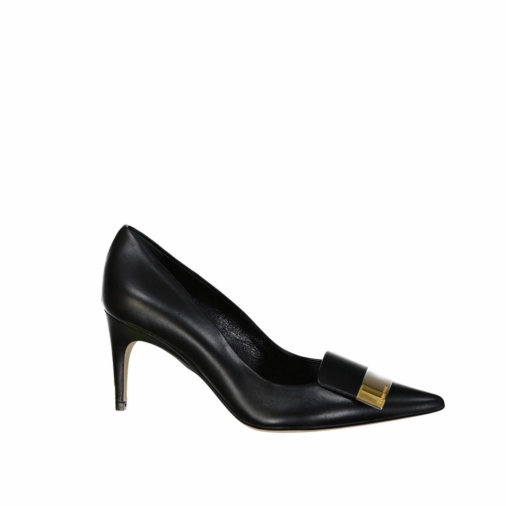 Cushion Shoes Running Sergio Rossi Black Calfskin High Heel Pumps