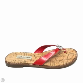 Sandals Flip Flops By Brighton In Red, Size: 8.5 Custom Leather Flip Flops