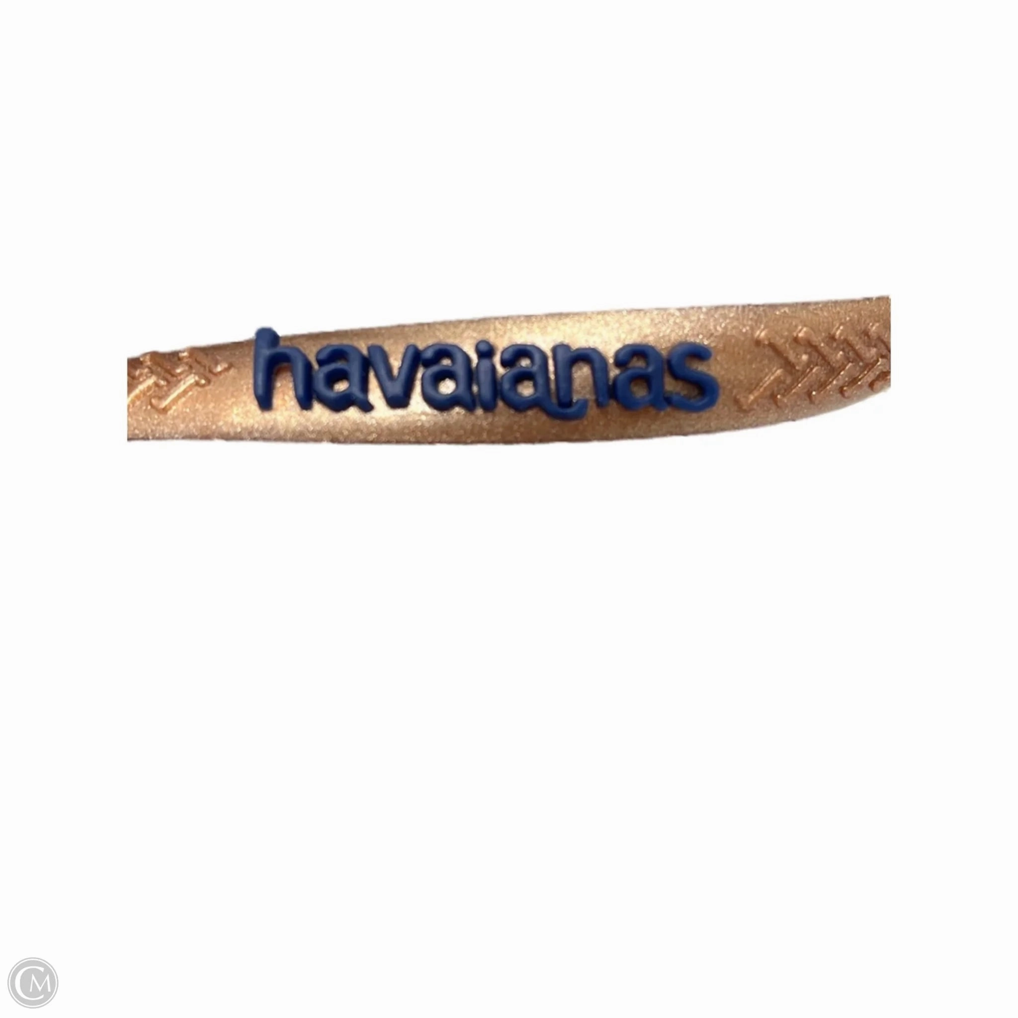 Sandals Flip Flops By Havaianas In Blue, Size: 8 Flip Flops With Imprints On Bottom