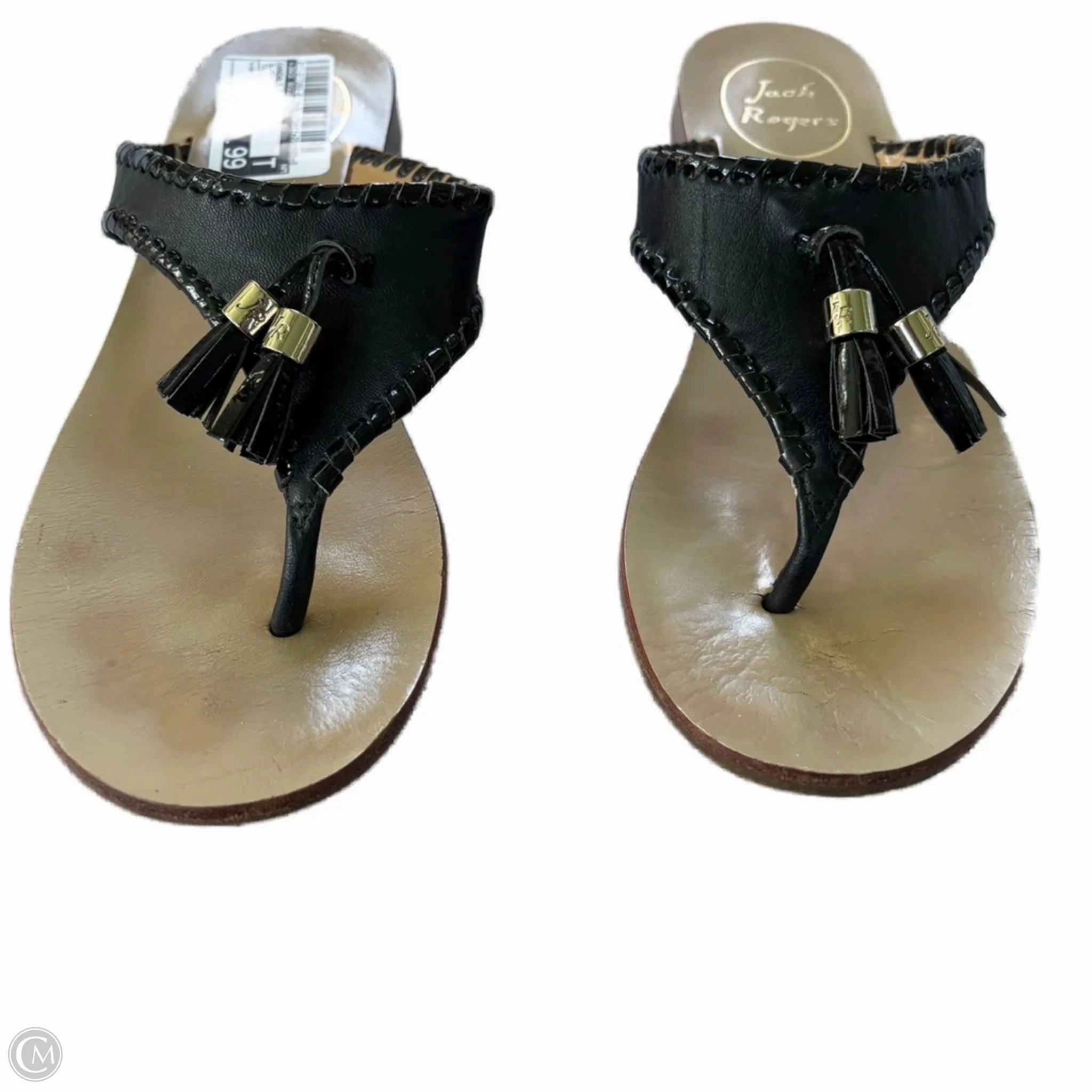 Lauren Conrad Honey Flip Flops Sandals Flip Flops By Jack Rogers In Black & Tan, Size: 7