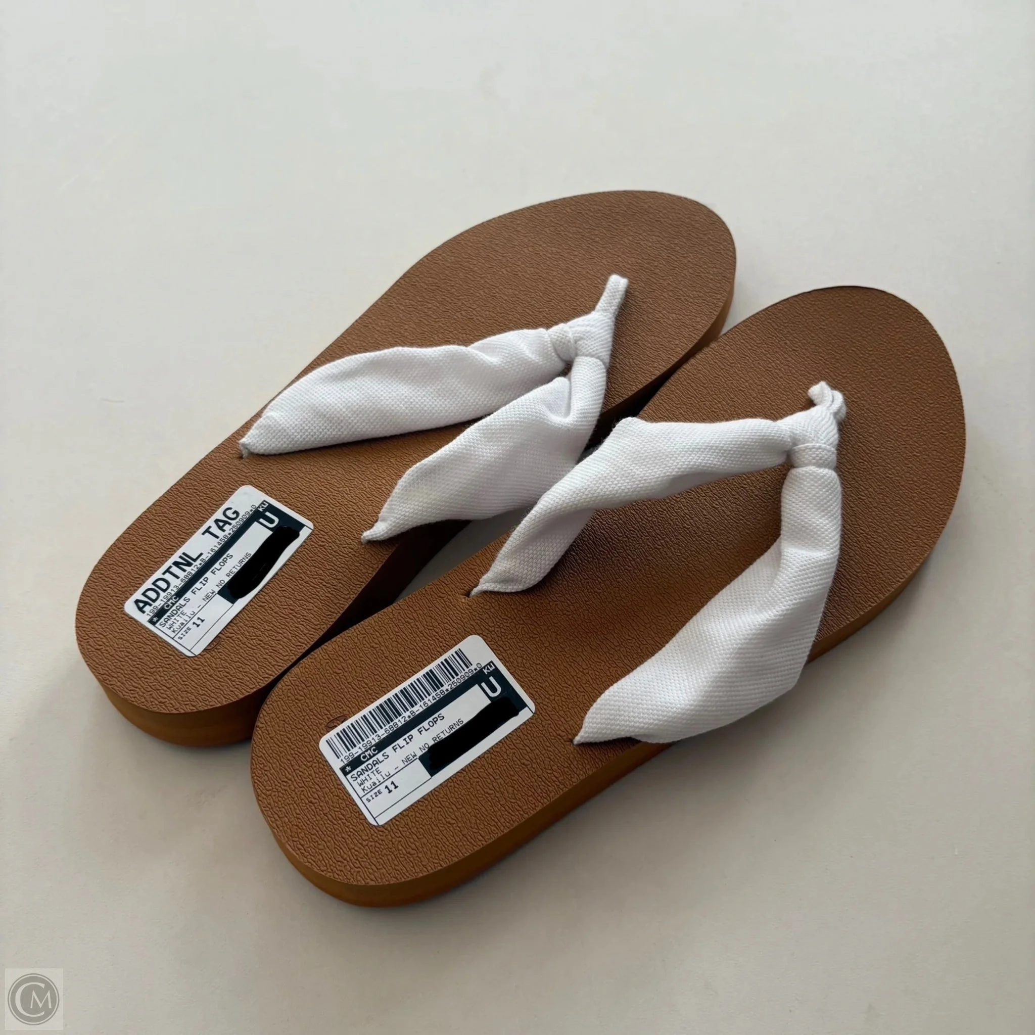 Sandals Flip Flops By Kuailu In White, Size: 11 Flip Flop Winch