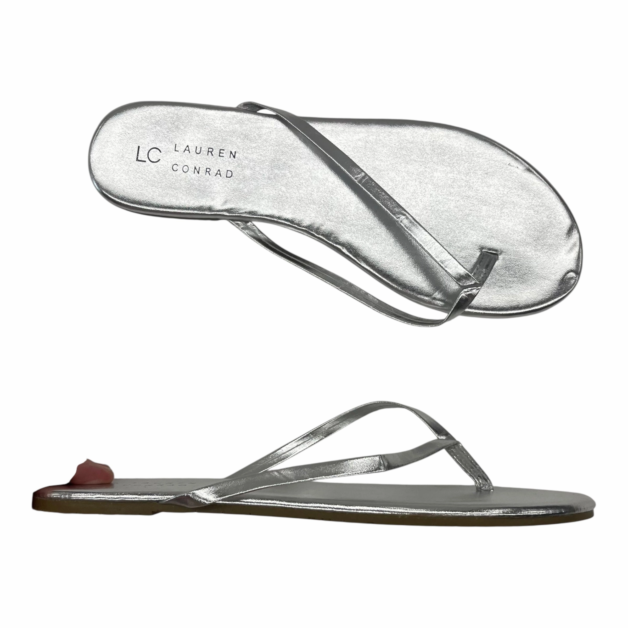 Sandals Flip Flops By Lc Lauren Conrad In Silver, Size:8 Best Flip Flops For Bad Feet